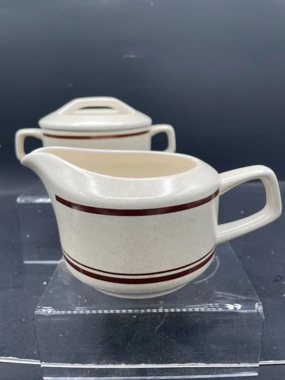 Temper-Ware by Lenox Stoneware Cream and Lidded Sugar Bowl Set Cottonwood